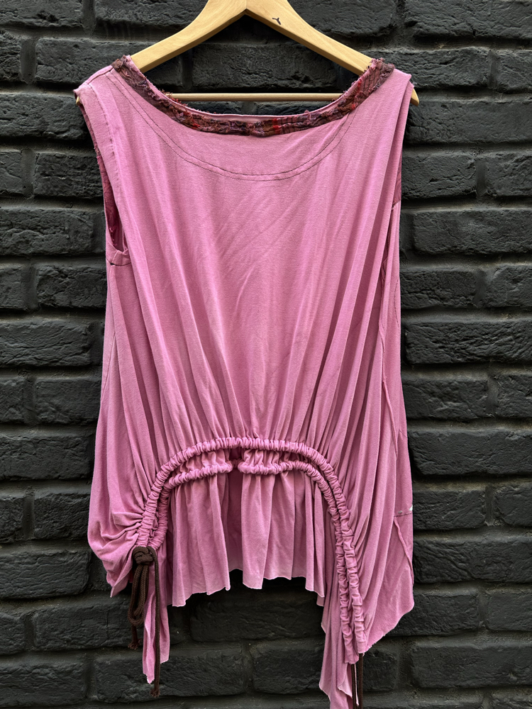 Vintage İşlemeli Pembe Bluz