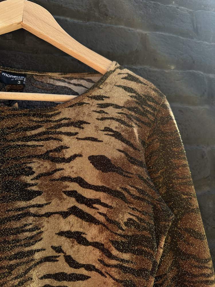 Vintage Animal Print Bluz