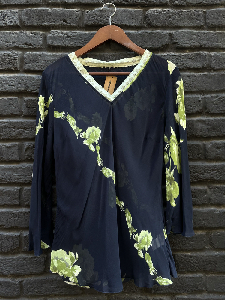 Vintage Transparan Dantelli Bluz