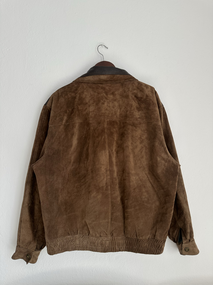 Vintage Bomber Süet Deri Ceket