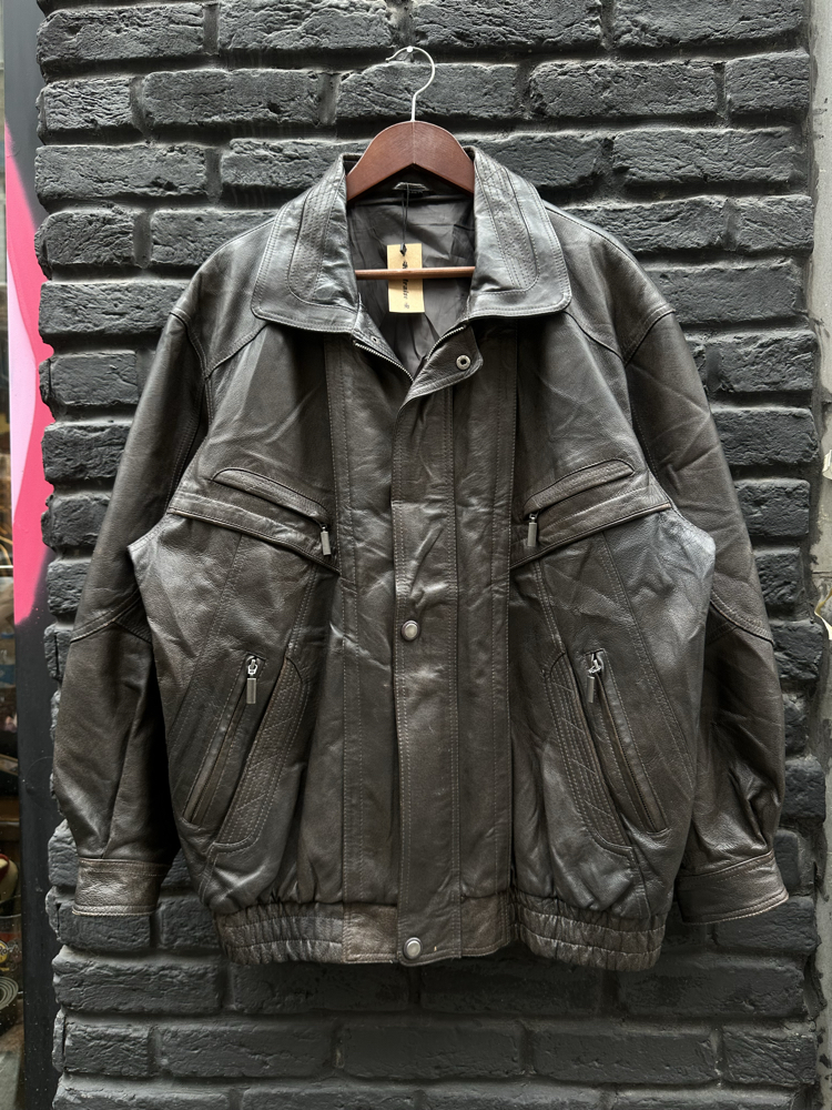 XL Vintage Bomber Deri Ceket