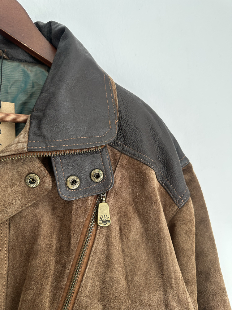 Vintage Bomber Süet Deri Ceket