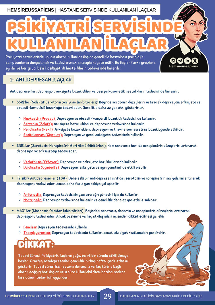 Hastane Servislerinde Kullanılan İlaçlar