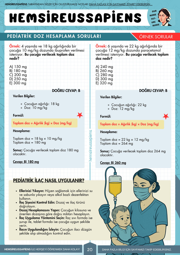 İlaç Doz Hesaplama Soruları Ve Çözümleri