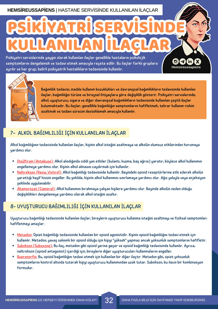 Hastane Servislerinde Kullanılan İlaçlar