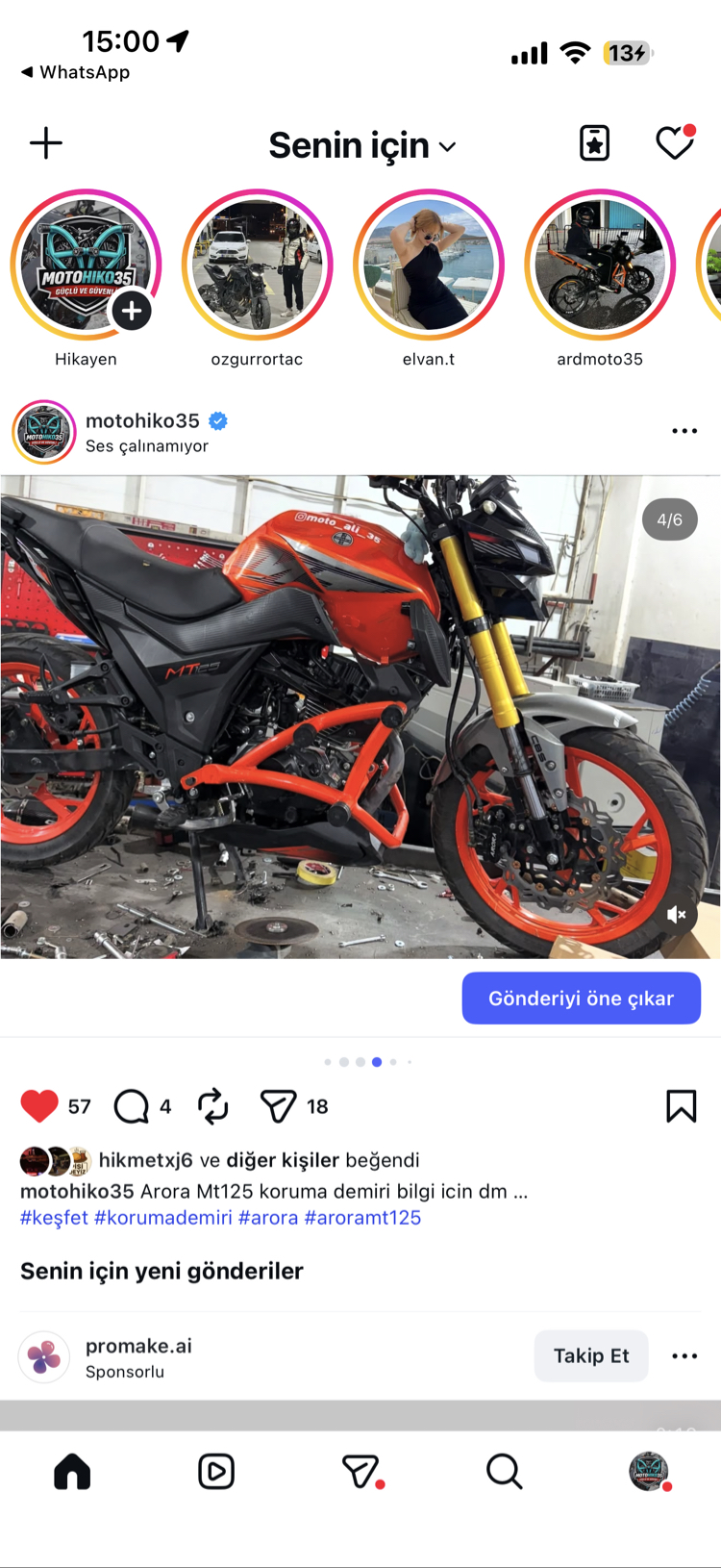 Arora Mt125 on sag sol