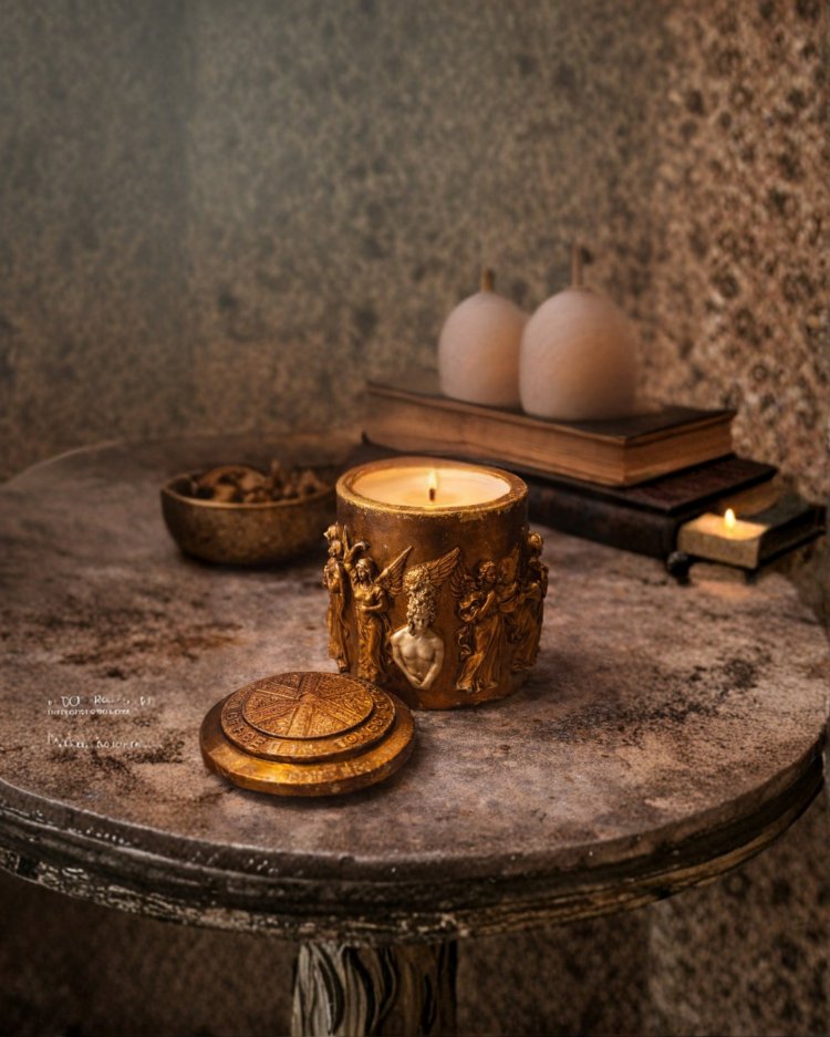 CandlesByHestia Melek Figurlu el yapimi soya Mum