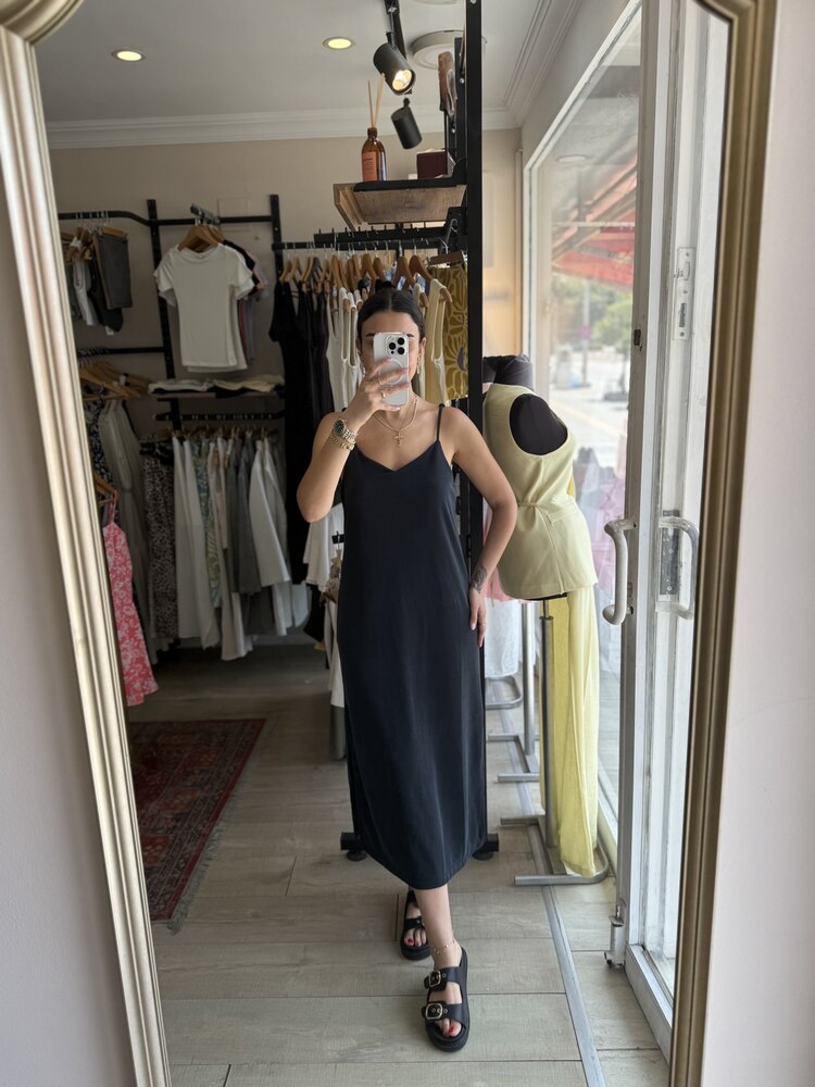 Füme Oysh Modal Kumaş Askılı Elbise