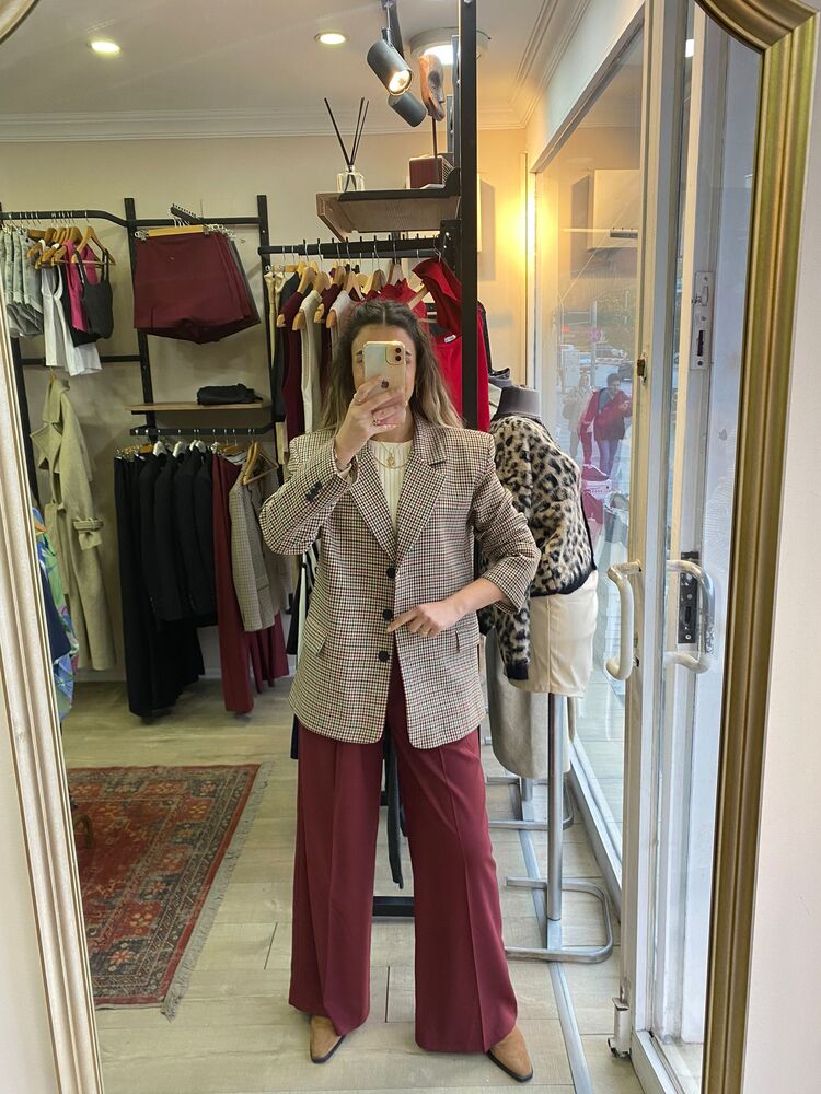 Bordo Premium Palazzo Pantolon