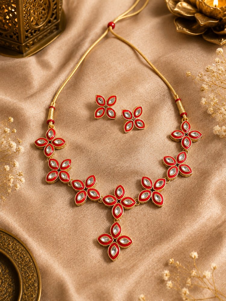 Mineli kundan takı seti