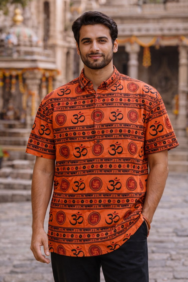 Om Desenli Unisex Tişört ( L,XL ) 