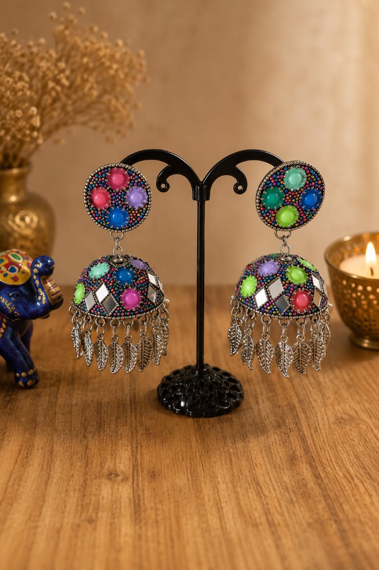 Aynalı jhumka küpe