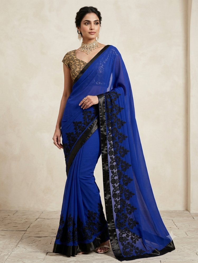 Nakış İşlemeli saree 