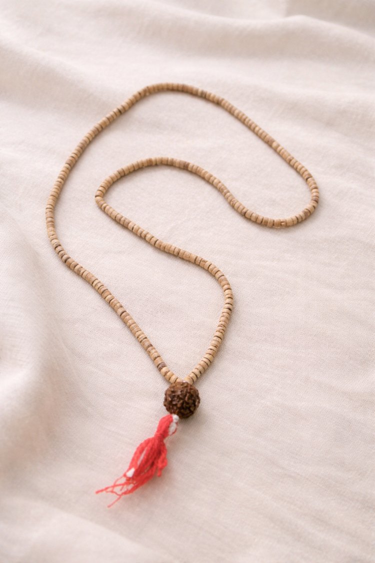 Rudrakshalı tulsi kolye