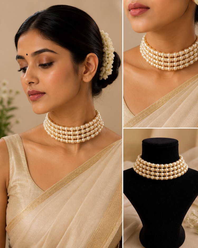 İnci choker kolye
