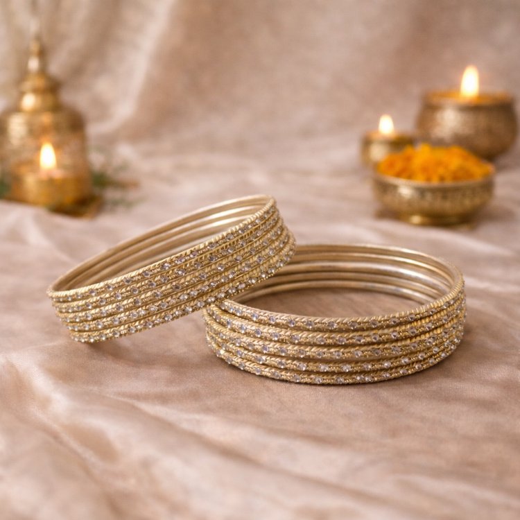 12 li simli gold bilezik seti