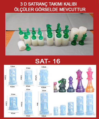 3D satranç takımı sililkon kalıbı