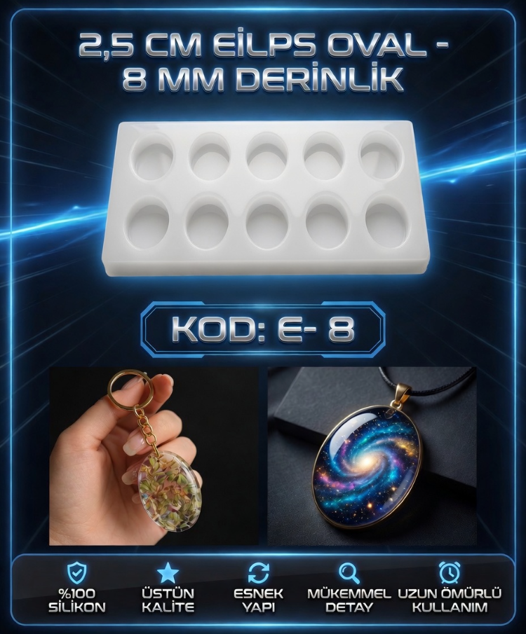 ELİPS KOLYE SİLİKON KALIBI E-8