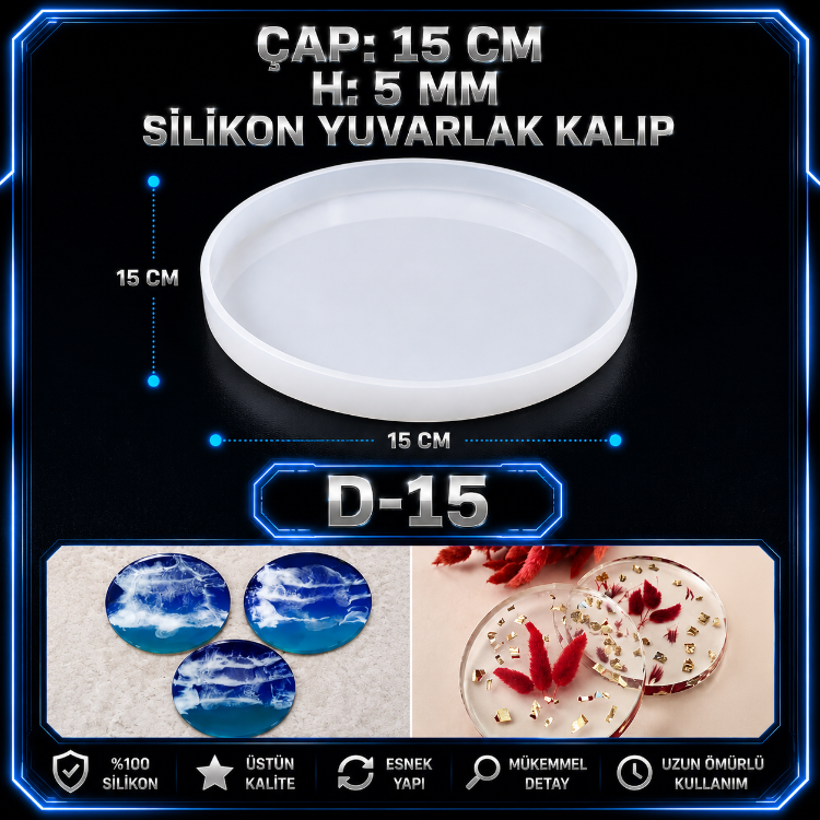 YUVARLAK BARDAK ALTLIĞI SİLİKON KALIBI D-15