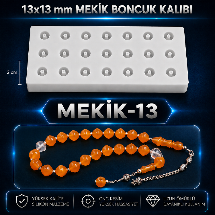 Mekik Tesbih Boncuk Silikon Kalıbı