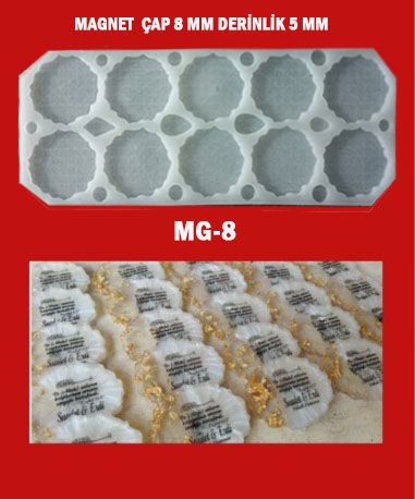 Magnet kalıbı çap 8 cm derinlik 5 mm