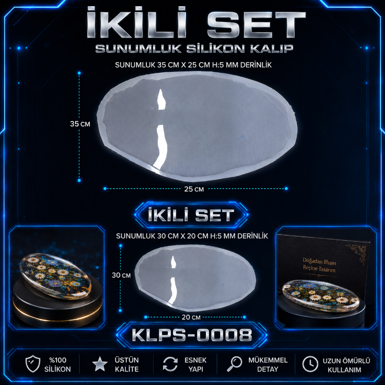 Sunumluk Oval Tepsi Seti Kalıbı