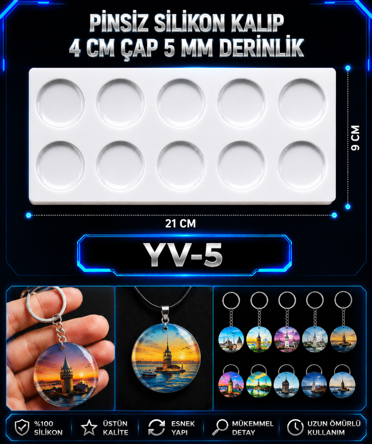 YUVARLAK ANAHTARLIK YV 5 MAGNET KALIBI