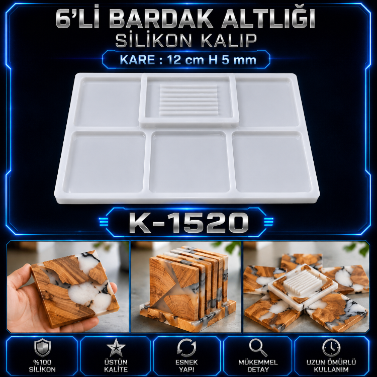 Bardak Altlığı Seti Kare
