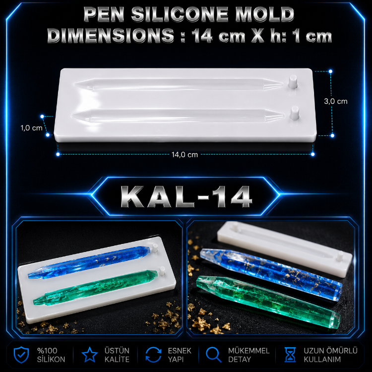 Kalem Silikon Kalıbı ikili model