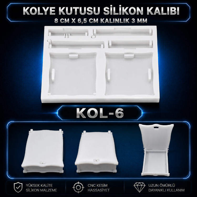 KOLYE KUTUSU KOL 6 SİLİKON KALIBI