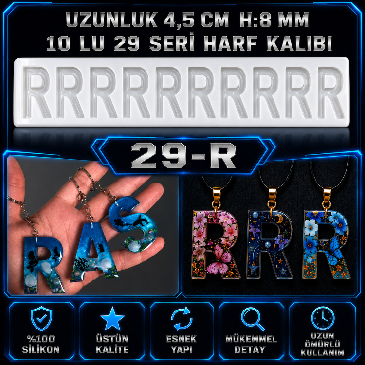 R HARF 10 LU SERİ SİLİKON KALIBI