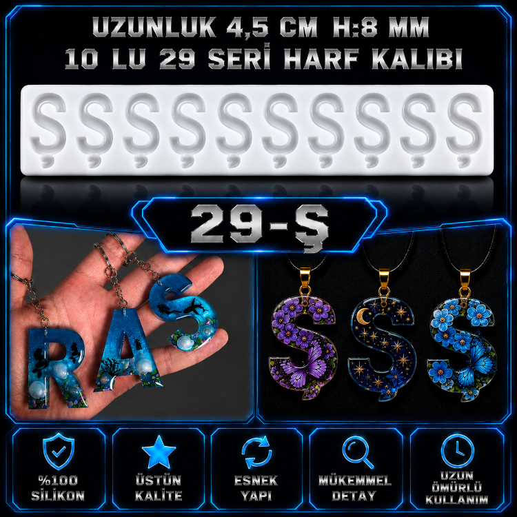 Ş HARF 10 LU SERİ SİLİKON KALIBI