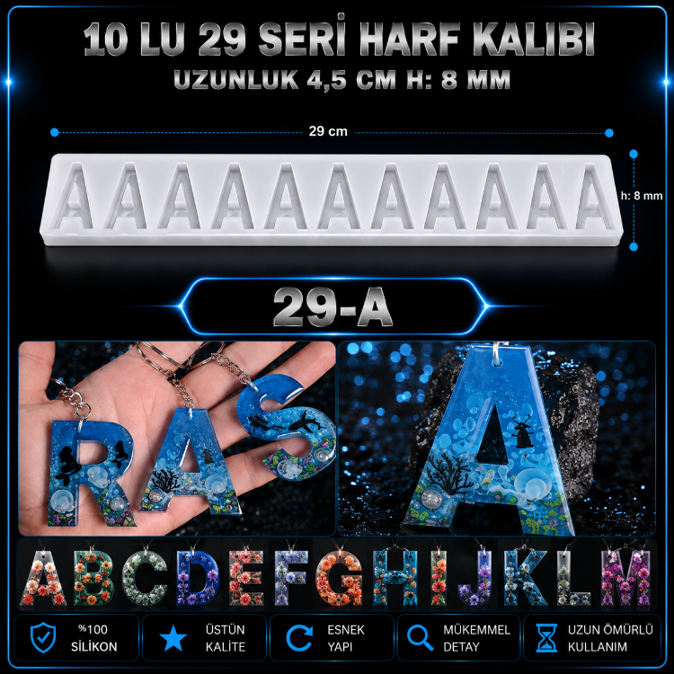 A HARF 10 LU SERİ SİLİKON KALIBI