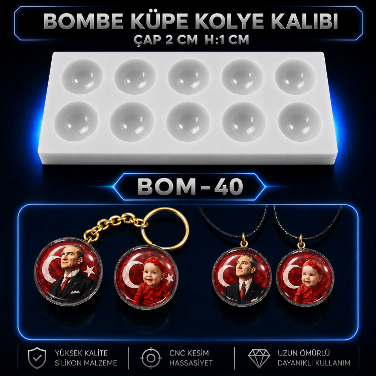 BOMBELİ ANAHTARLIK KOLYE KALIBI BOM-40