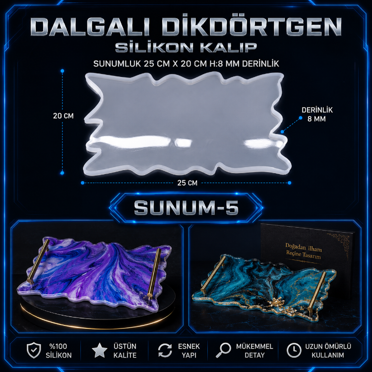 Küçük Sunum Silikon Tepsi Kalıbı