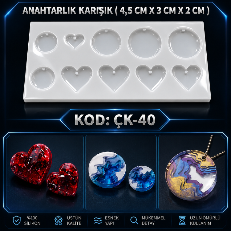 ÇOKLU MAGNET ANAHTARLIK SİLİKON KALIBI ÇK-40