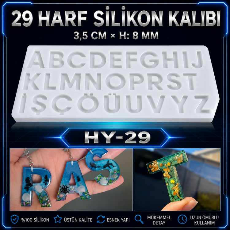 ORTA BOY SİLİKON HARF KALIBI (TÜRKÇE KARAKTER)