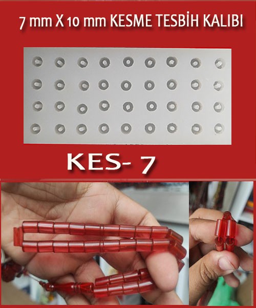 Pinli 7×10 mm 36 lı KESME Tesbih Silikon Kalıbı 