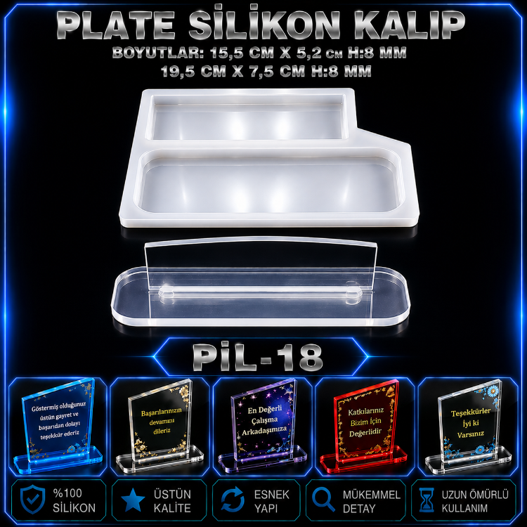 Masa İsimlik Silikon Kalıbı pil 18