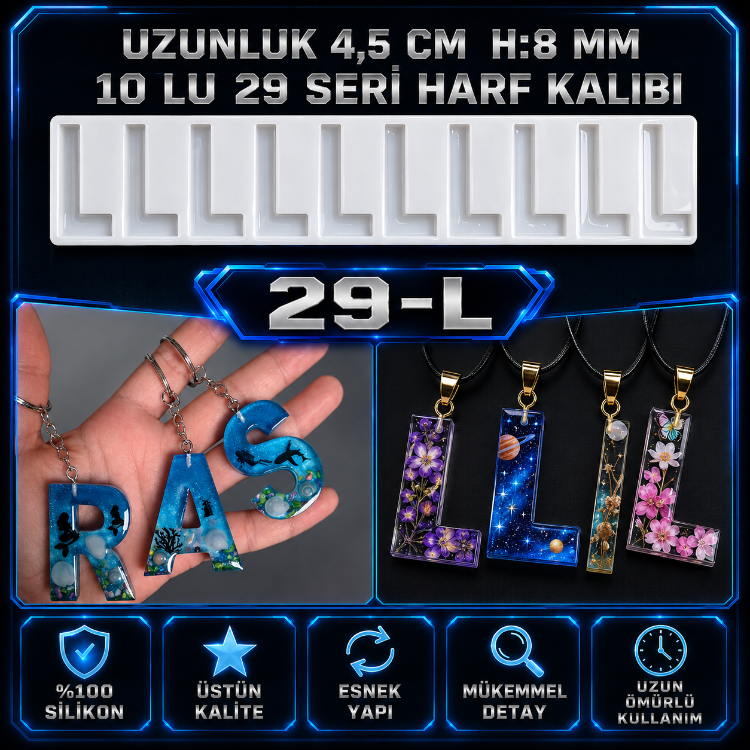 L HARF 10 LU SERİ SİLİKON KALIBI