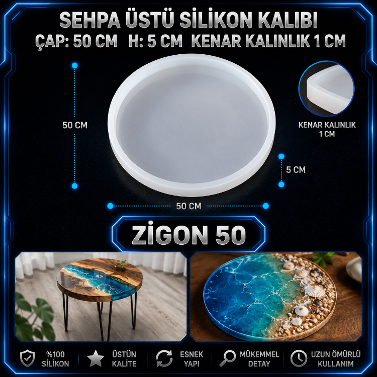 Orta Sehpa Silikon Kalıbı 50 cm