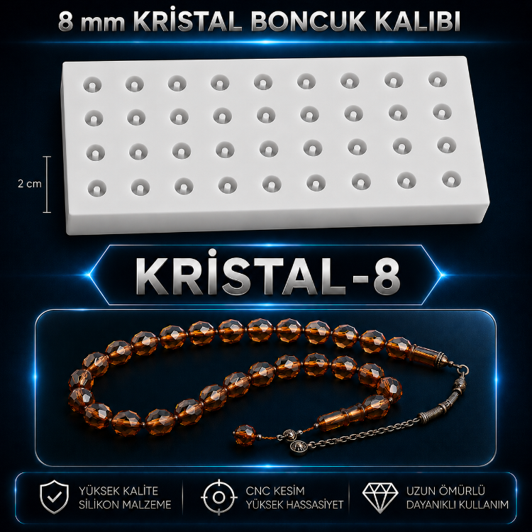 8 mm Kristal Tesbih Kalıbı
