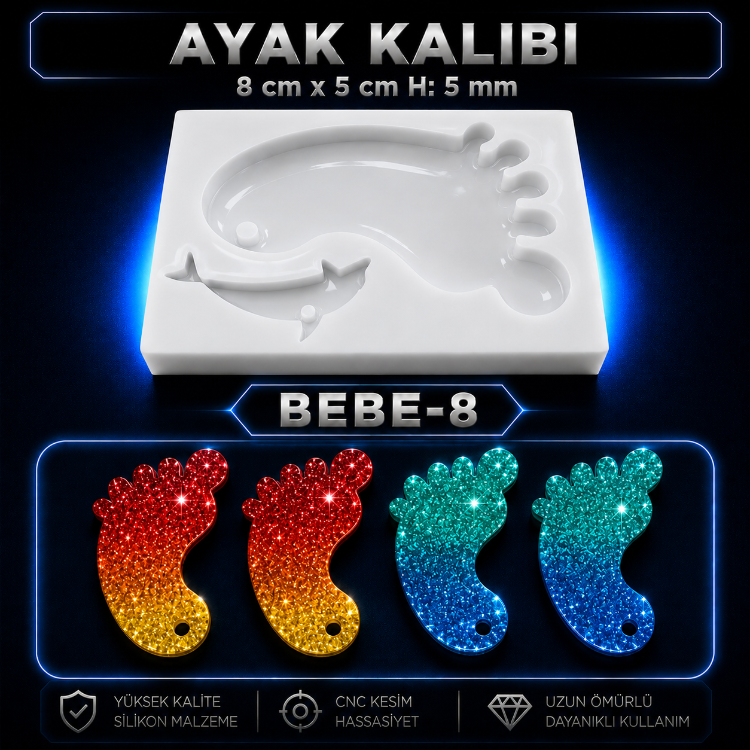 BEBEK AYAK SİLİKON KALIP BEBE-8