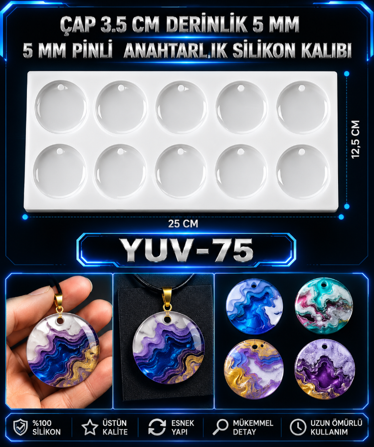 YUVARLAK ANAHTARLIK SİLİKON KALIP