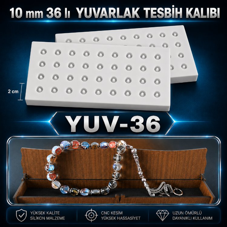 10 adet 10 milim 36'lı boncuk kalıbı 