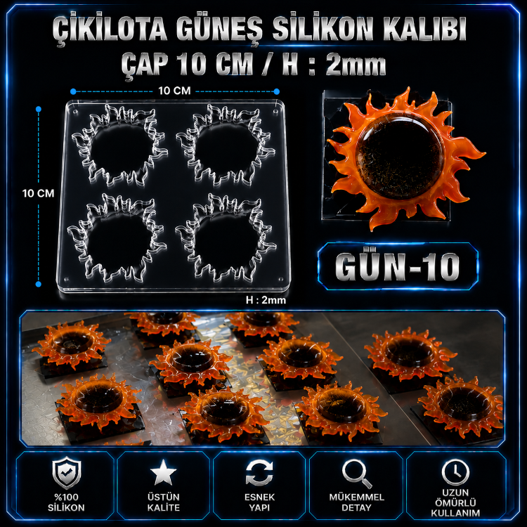 Çikilota Güneş Kalıbı 4 lü