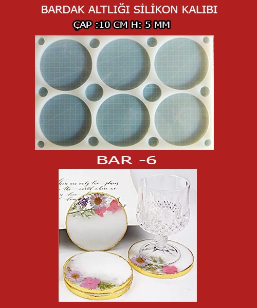  Bardak Altlığı Silikon Kalıbı 