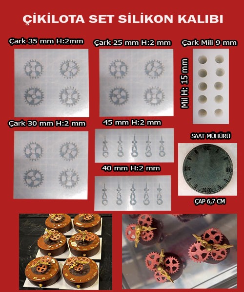 Saat Çikilota Seti Silikon Kalıbı
