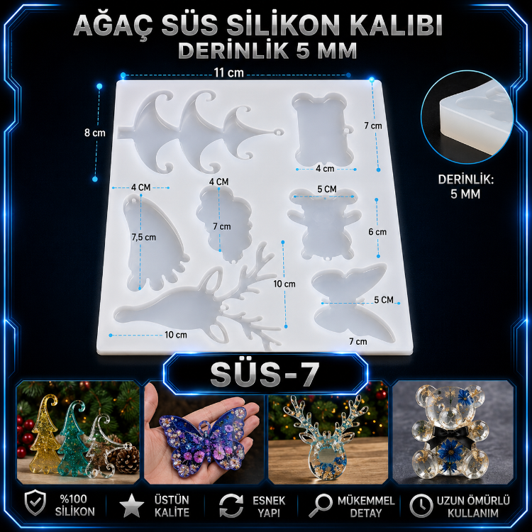 Ağaç Süs Kalıbı Anahtarlık