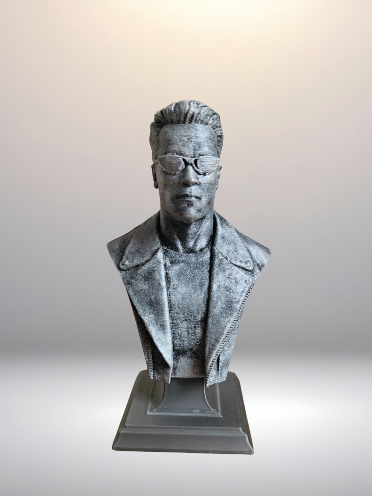 Terminator Büst - Figür - Arnold Schwarzenegger - 12 CM El Boyaması PLA Plastik v2